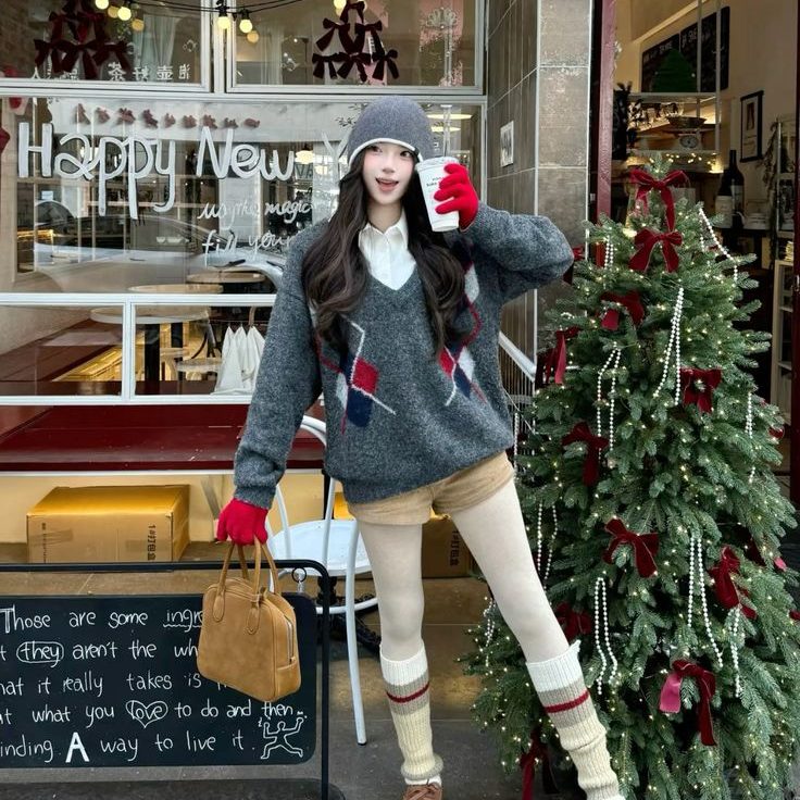 Những chiếc áo kiểu sweater họa tiết đem lại vẻ đẹp trẻ trung năng động cho bạn. Ảnh: internet.