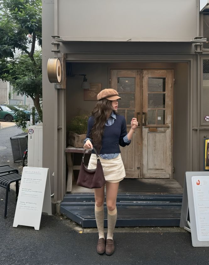 Mẫu nón màu camel mang lại cảm giác ấm áp, giúp outfit trở nên hài hòa và cuốn hút. Ảnh: instagram @eun31_ch.