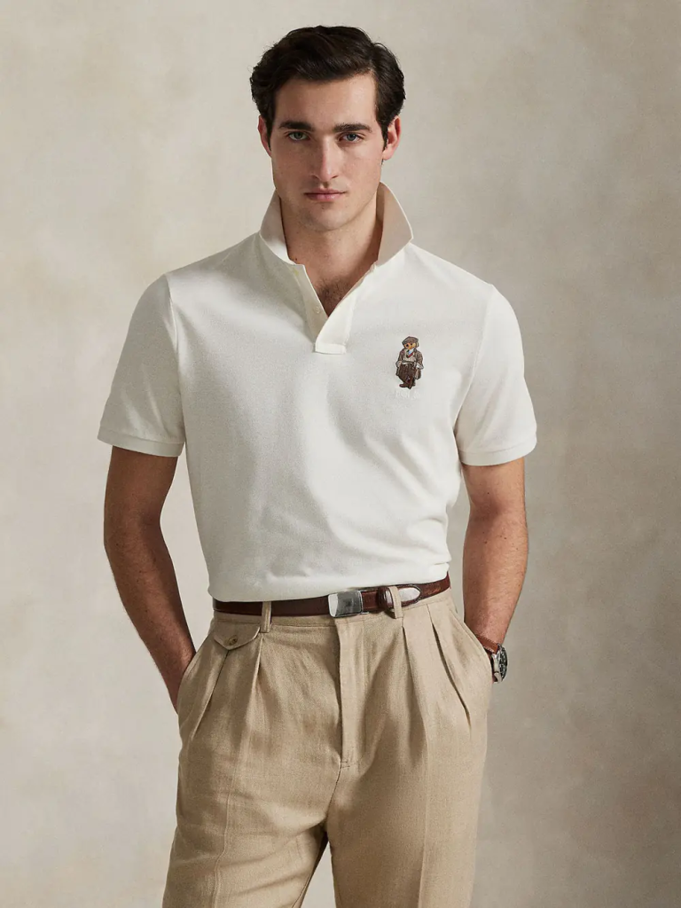 POLO RALPH LAUREN Áo Polo Nam Tay Ngắn Custom Slim Fit Polo Bear Polo Shirt