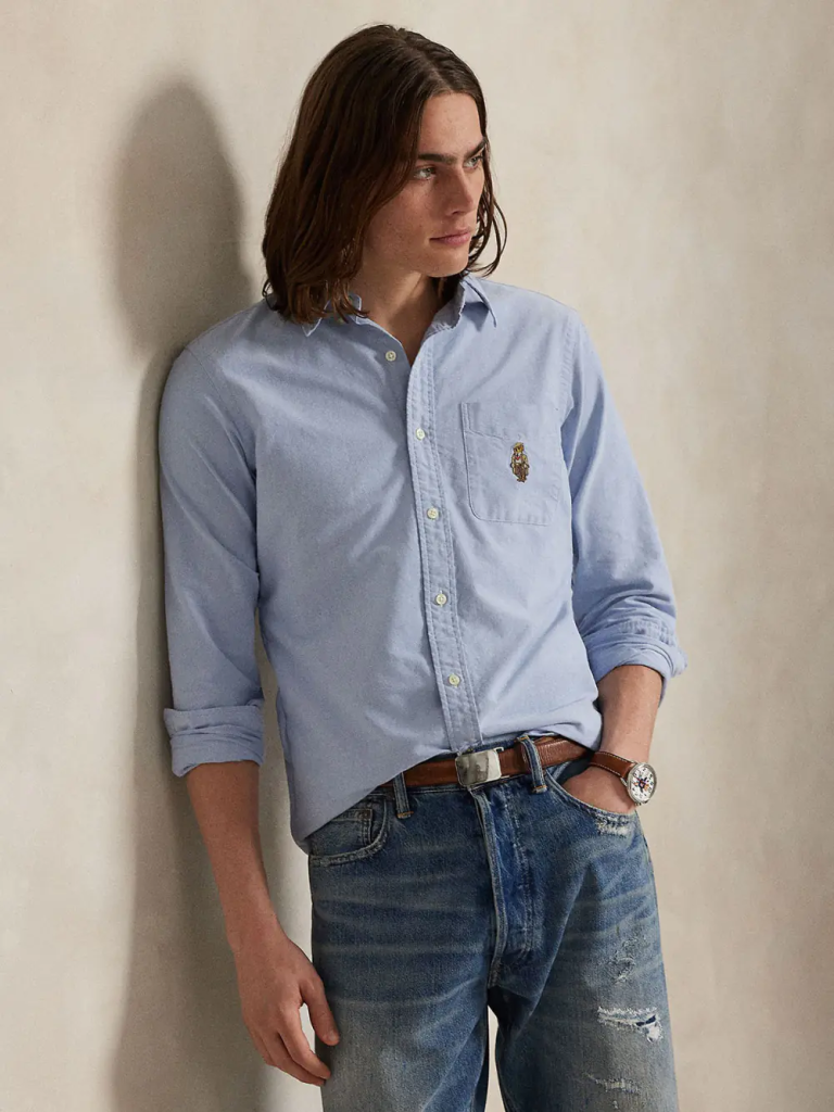 POLO RALPH LAUREN Áo Sơ Mi Nam Tay Dài Custom Fit Polo Bear Oxford Shirt