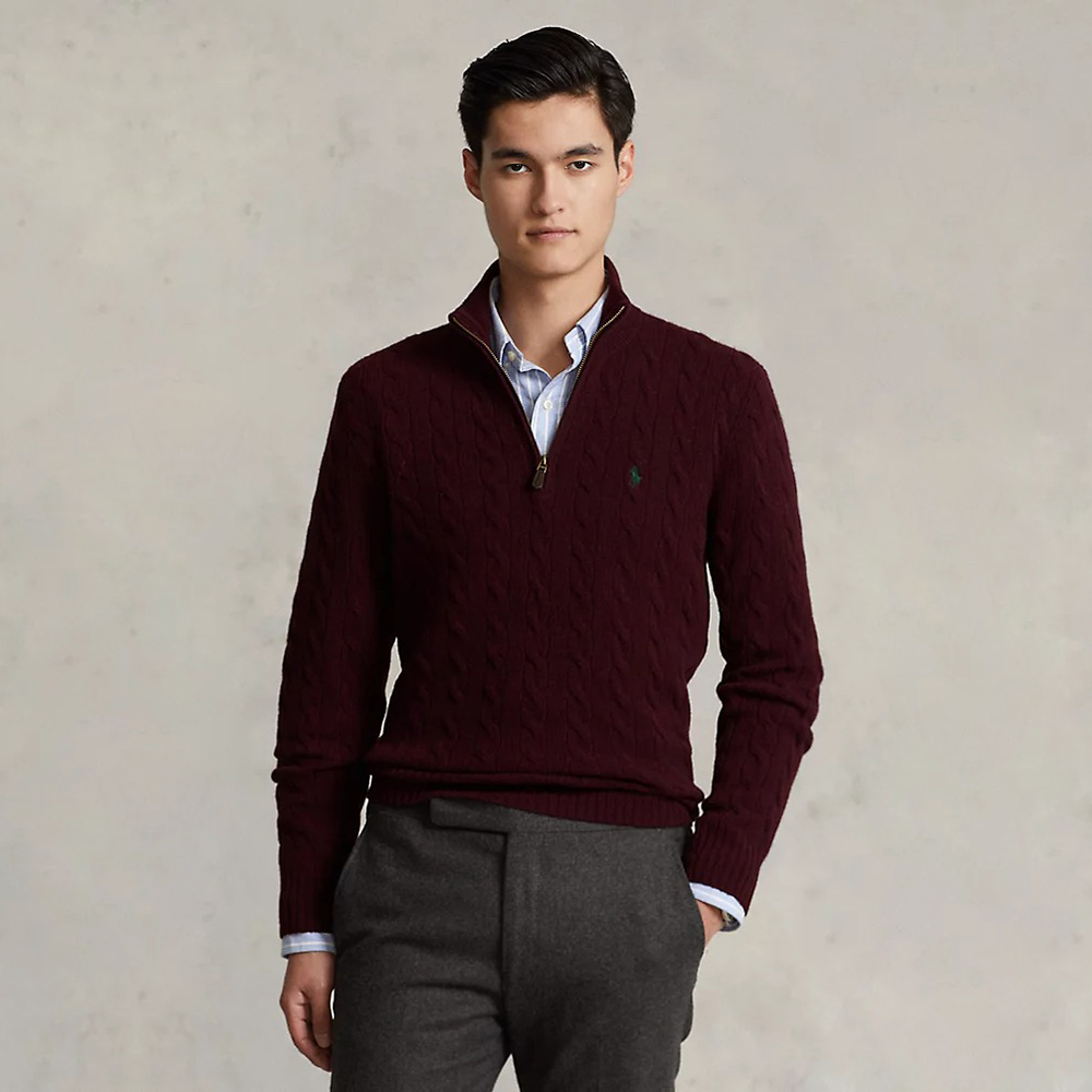 POLO RALPH LAUREN - ÁO SWEATER NAM TAY DÀI CABLE-KNIT WOOL-CASHMERE SWEATER