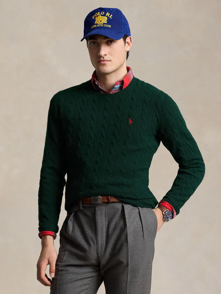 POLO RALPH LAUREN Áo Sweater Nam Tay Dài Cable-Knit Wool-Cashmere Sweater