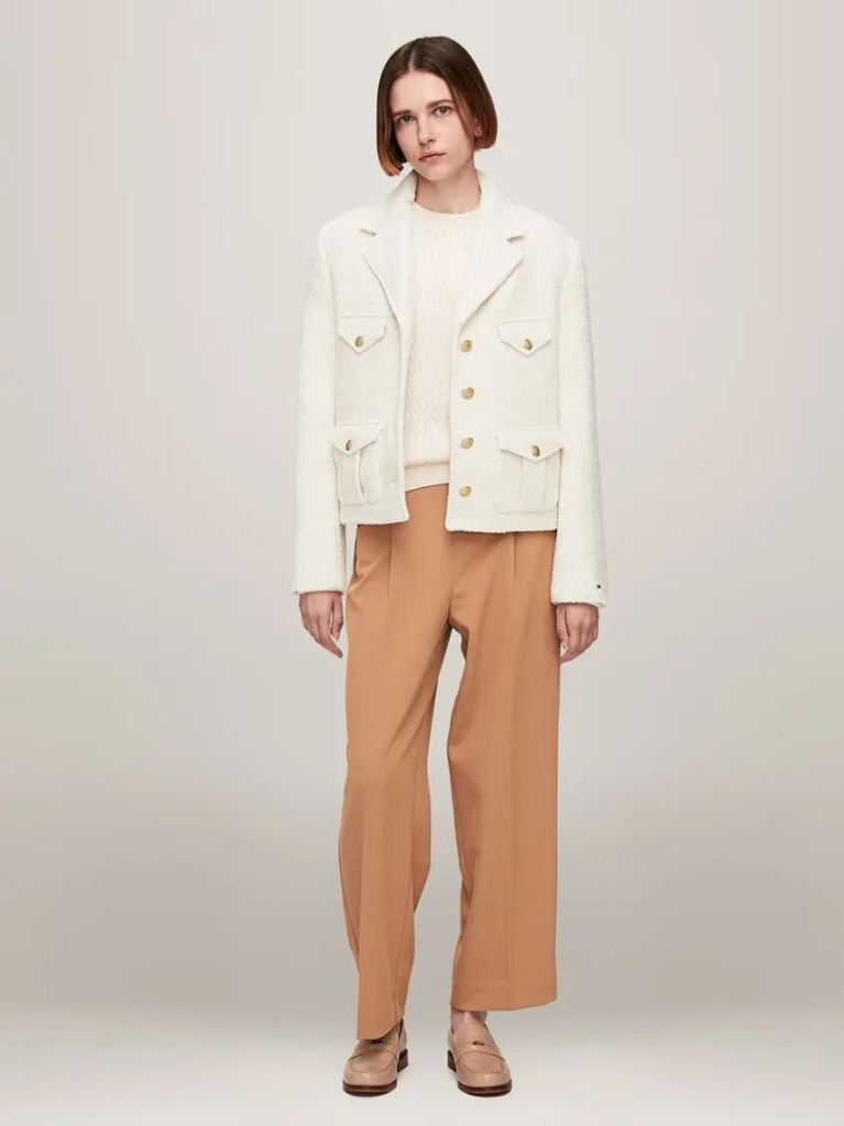 TOMMY HILFIGER Áo Khoác Nữ Tay Dài - Boucle Wool Mix Jacket