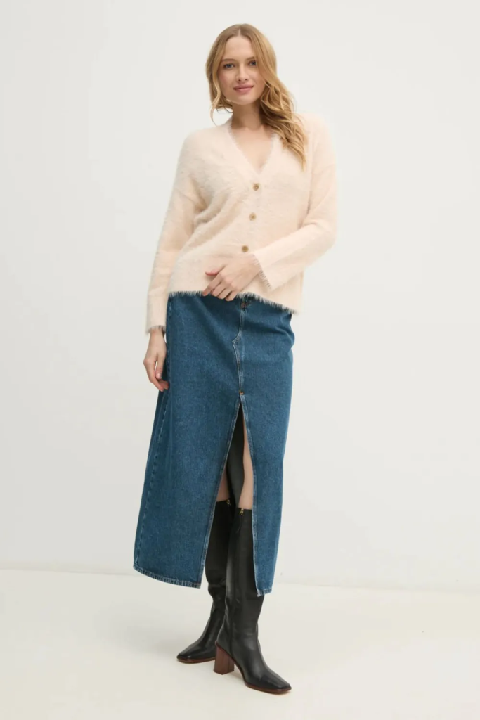 SISLEY Áo Khoác Len Dài Tay Nữ Women Cardigan