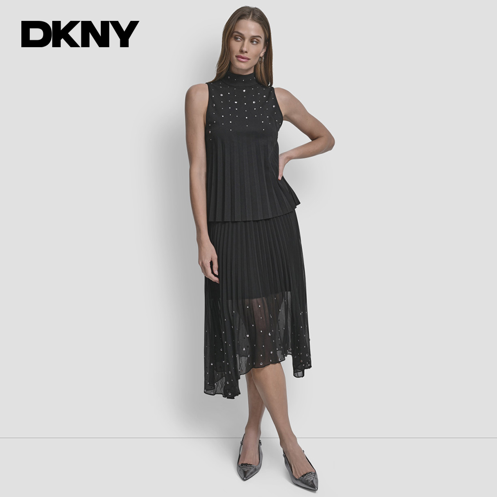 DKNY Áo Kiểu Nữ S/L Scuba Crepe Stud Knit Top