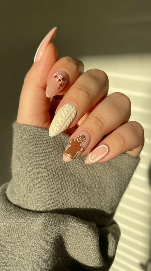 Mẫu nails với nền nude nhẹ nhàng tạo nên tổng thể cực kỳ dễ thương. Ảnh: internet.