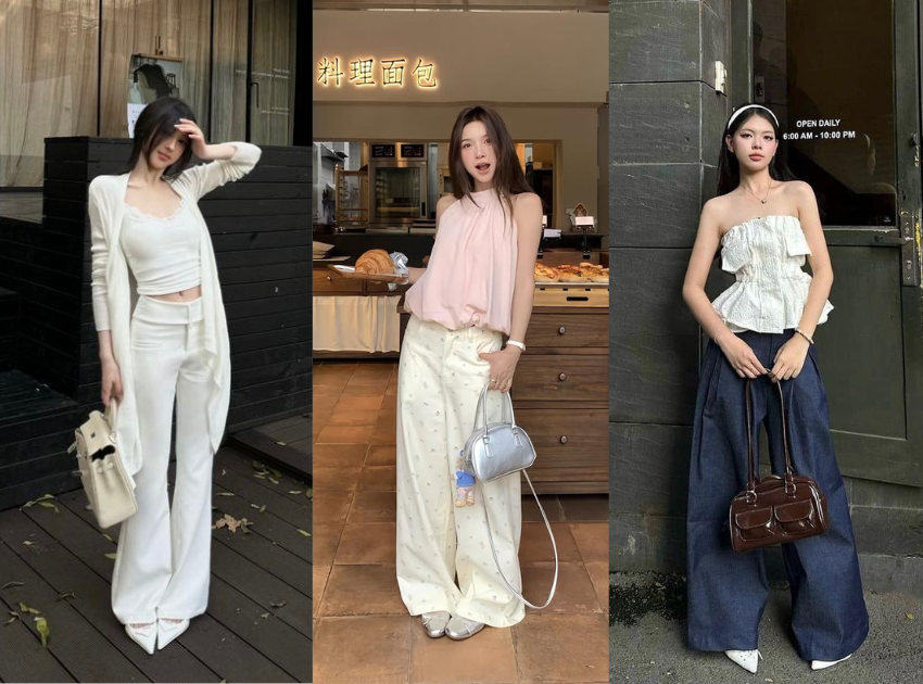 Combo giày mũi nhọn và quần dài tạo nên outfit đầy thời thượng