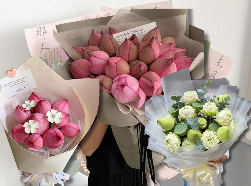 Bó hoa sen mang vẻ đẹp tinh khôi và ý nghĩa về tình yêu