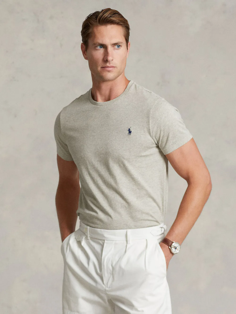 POLO RALPH LAUREN Áo Thun Nam Tay Ngắn Custom Slim Fit Jersey Crewneck T-Shirt