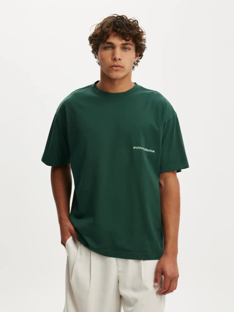 COTTON ON Áo Thun Có Họa Tiết Nam-Box Fit Text T-Shirt