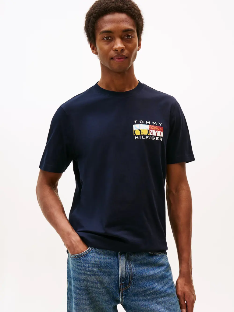 TOMMY HILFIGER Áo Thun Nam Tay Ngắn TH Colour Flag Tee