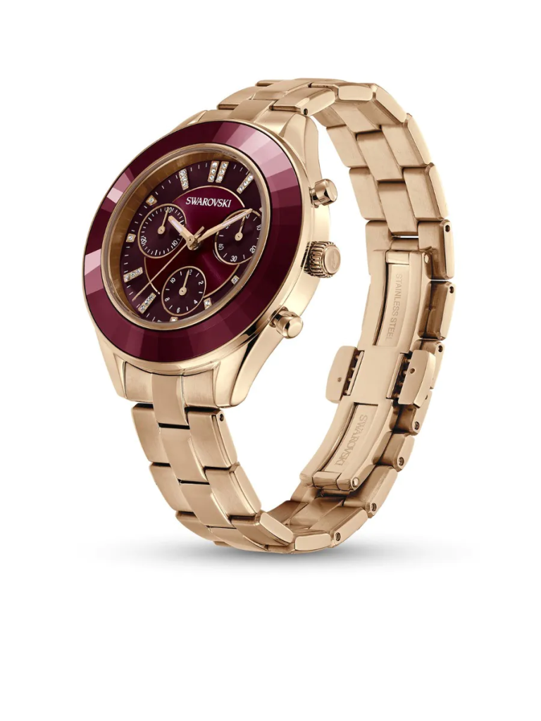 SWAROVSKI Đồng Hồ Octea Lux Sport, Metal, Red, Rose Gold-Tone Finish