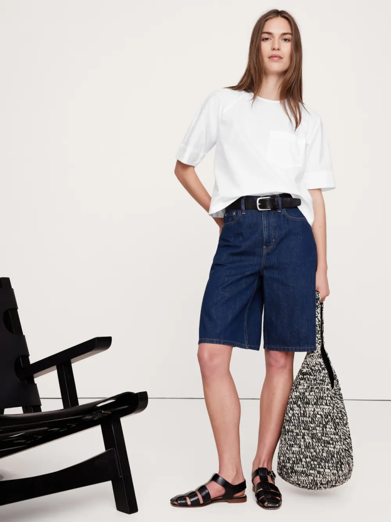 BANANA REPUBLIC Áo Kiểu Sơ Mi Tay Ngắn Nữ Ss Flowy Pocke