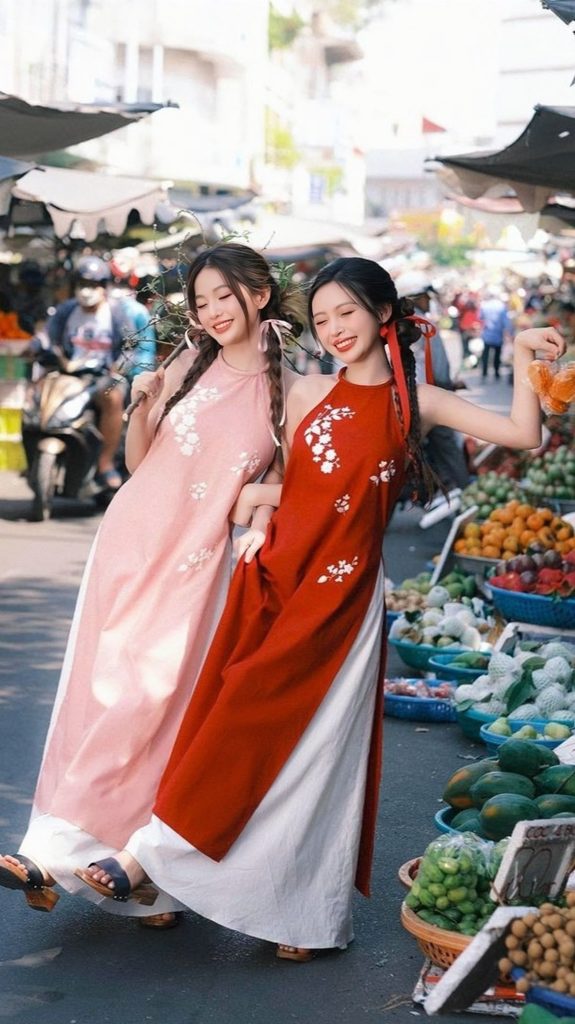 Tết chính là dịp để các cô nàng tự tin diện những bộ cánh xinh đẹp và rực rỡ nhất. Ảnh: internet.