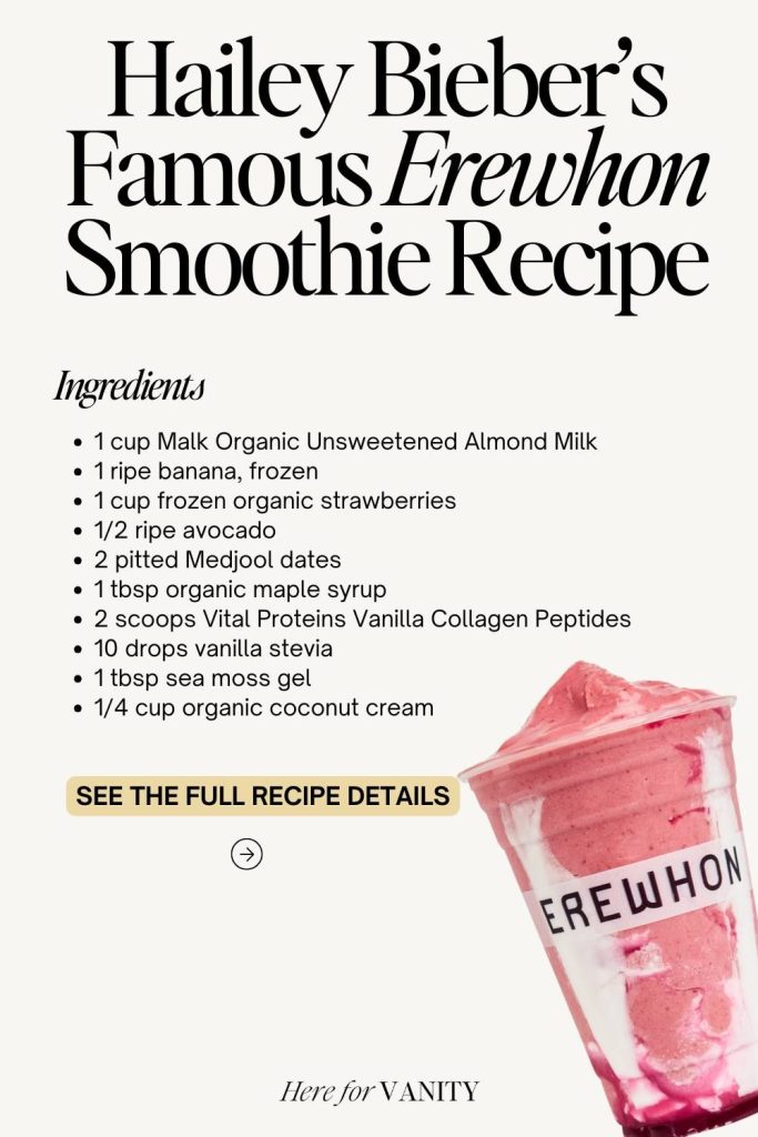 Một món smoothie nổi tiếng của Hailey được các nàng hot influencer săn đón. Ảnh: internet.