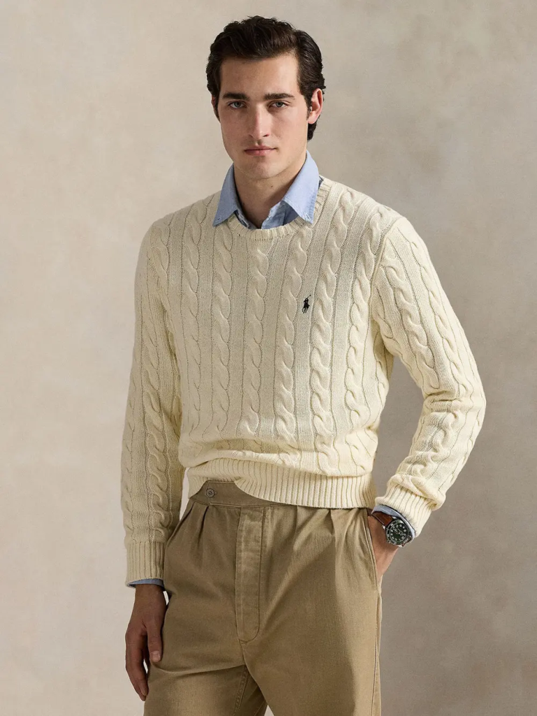 POLO RALPH LAUREN Áo Sweater Nam Tay Dài Cable-Knit Cotton Sweater