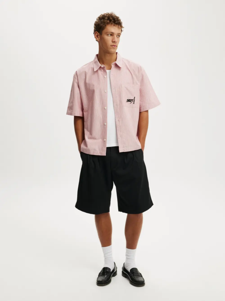 COTTON ON Áo Sơ Mi Tay Ngắn Nam-Lucky Short Sleeve Shirt