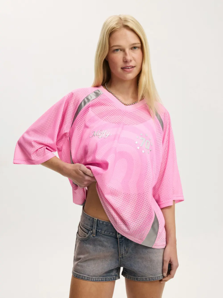 COTTON ON Áo Thun Có Họa Tiết Nữ-Lcn V Neck Regular Cropped Gra