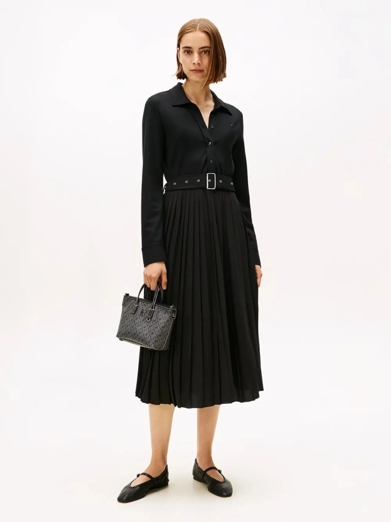 TOMMY HILFIGER Đầm Nữ Itlck Mix Media Polo Dress LS