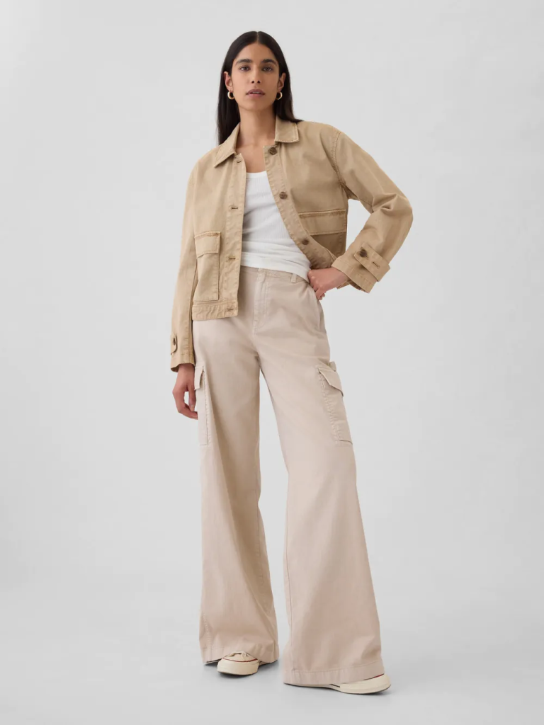 GAP Quần Vải Dài Nữ - Baggy