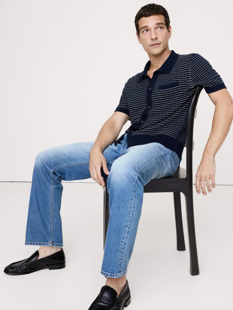 BANANA REPUBLIC Áo Len Nam Broken Stripe