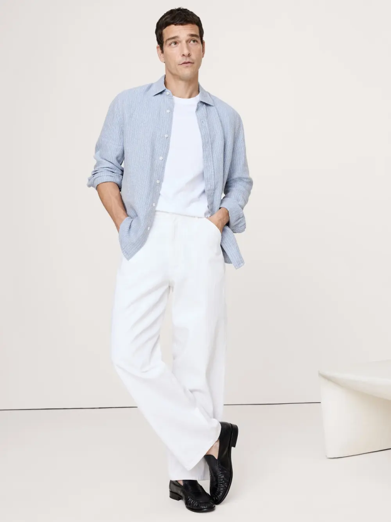 BANANA REPUBLIC Áo Sơ Mi Nam Ls St Textured