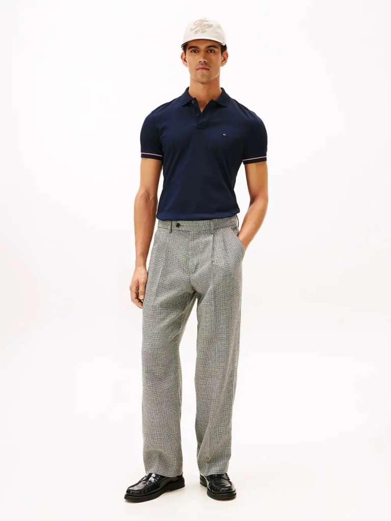 TOMMY HILFIGER Áo Polo Nam Tay Ngắn Liquid Cotton RWB Cuff Slm Polo