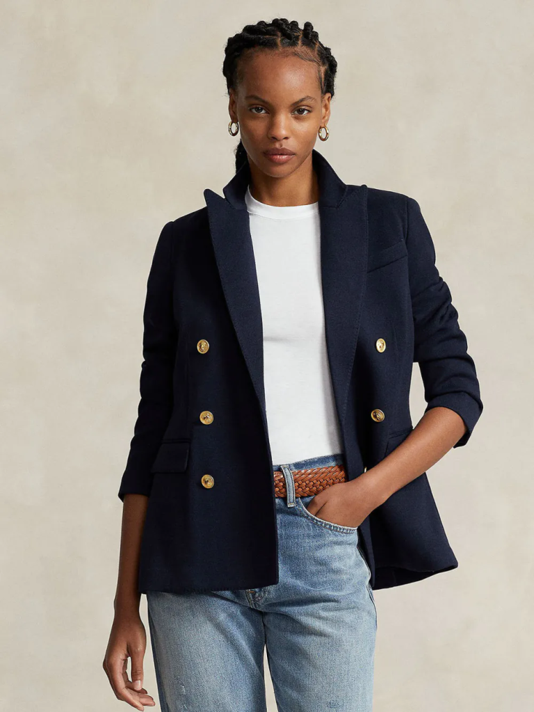 POLO RALPH LAUREN Áo Khoác Nữ Tay Dài Knit Double-Breasted Blazer