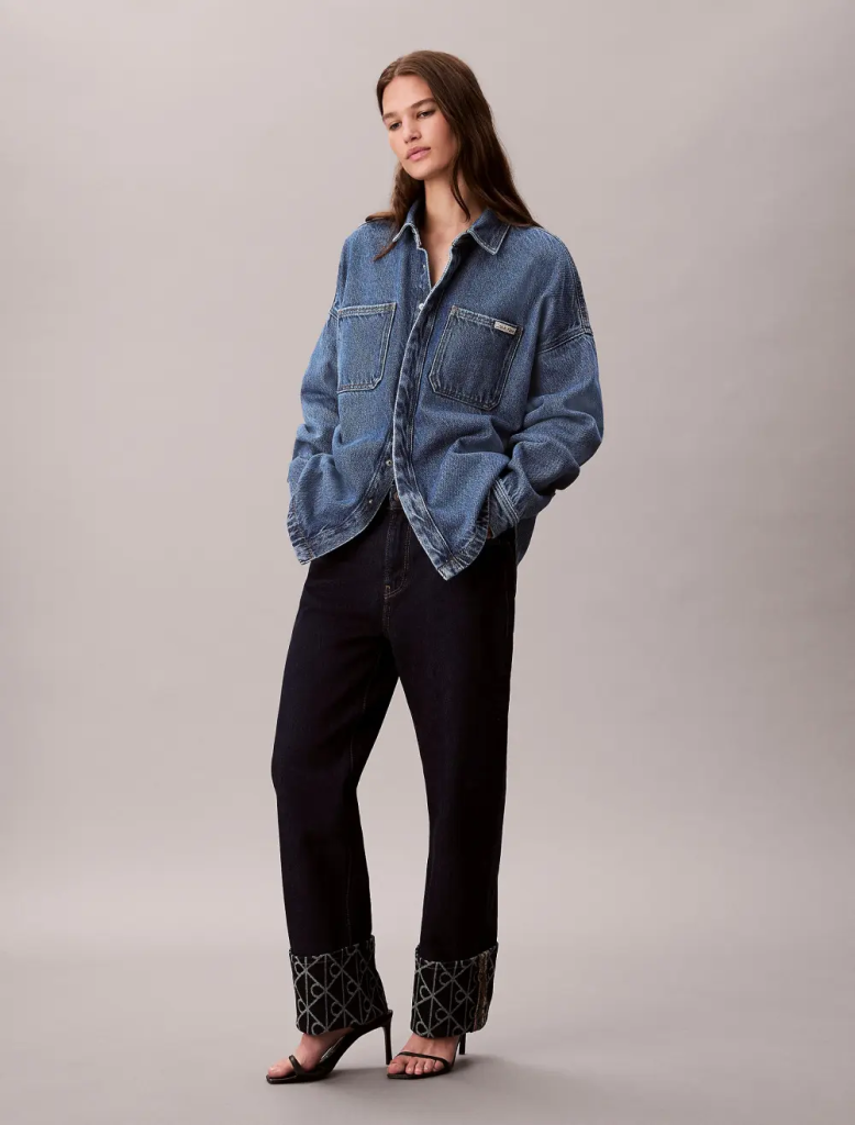 CK JEANS Quần Jeans Nữ Relaxed Crop Fit