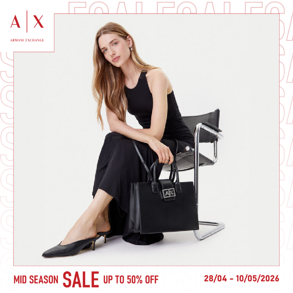 ARMANI EXCHANGE ƯU ĐÃI ĐẶC BIỆT GIỮA MÙA, GIẢM ĐẾN 50% NHỮNG THIẾT KẾ THỜI TRANG VÀ PHỤ KIỆN