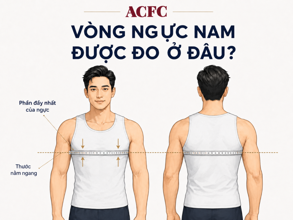 Vị trí đo vòng ngực nam là phần đầy nhất của ngực